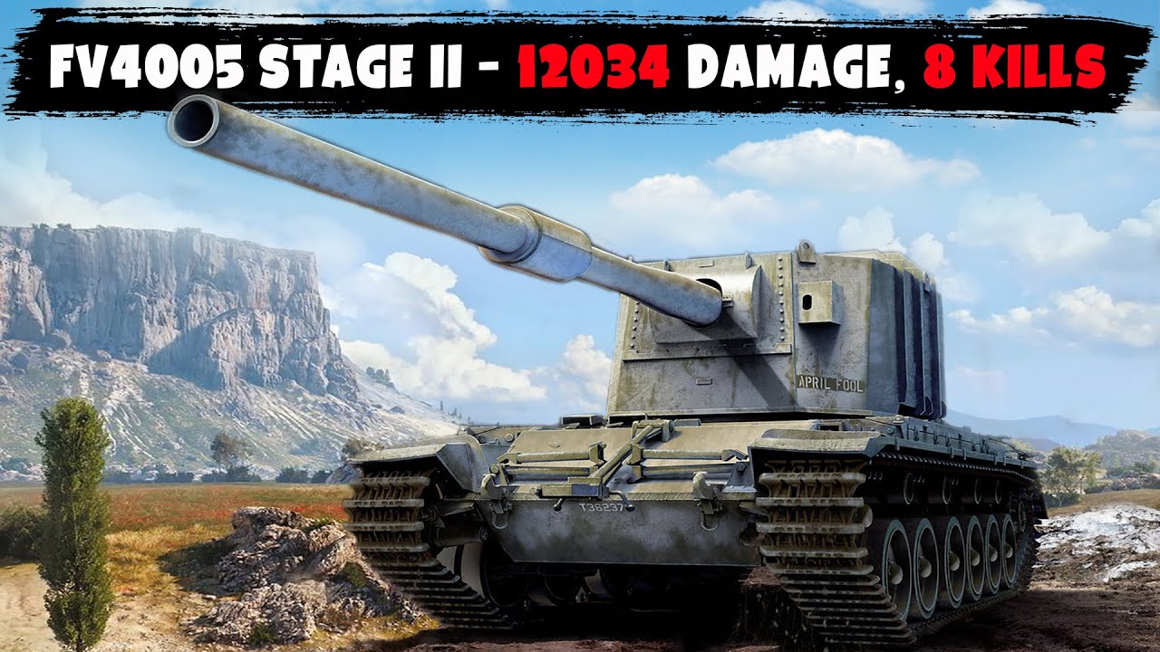 FV4005 STAGE II - 12034 damage, 8 Kills on Steppes map. #wotreplays, #worldoftanks, #wot.