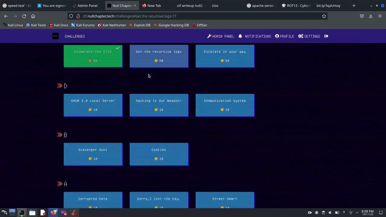 Solving my own challenges created for a hosted CTF on CTFd , Hackers Union CTF