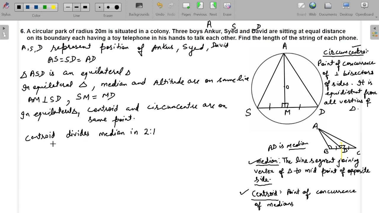 CLASS 9TH MATHS |EXERCISE 9.2 SUM NUMBER 6 |CHAPTER 9 CIRCLES IMPORTANT SUM#exam
