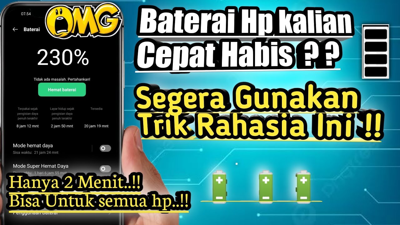 Hanya 2 Menit ! Cara mengatasi baterai hp cepat habis di semua android tanpa aplikasi