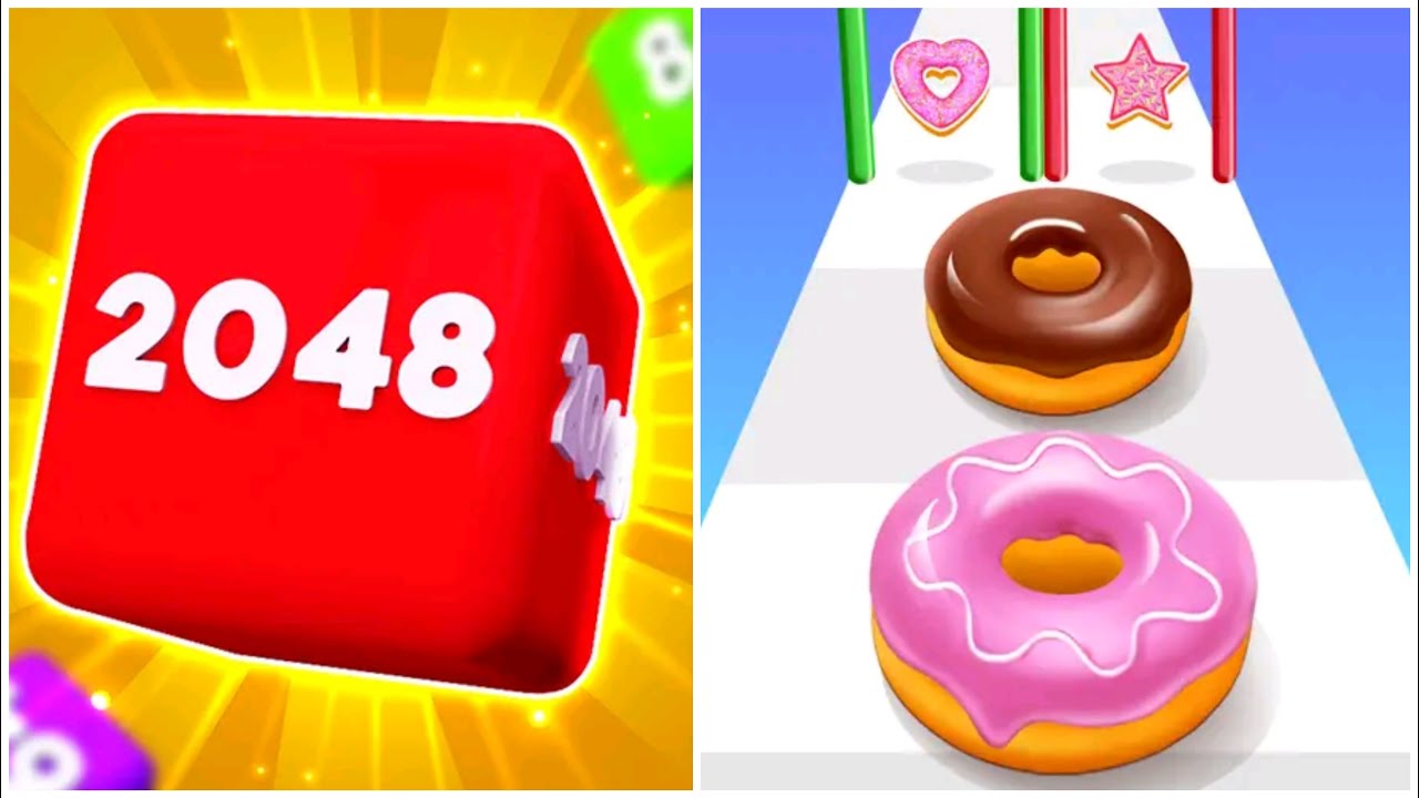 Merge Jump 2048 VS Donut Factory Run | All Levels Gameplay Android iOS | Walkthrough Gameplay