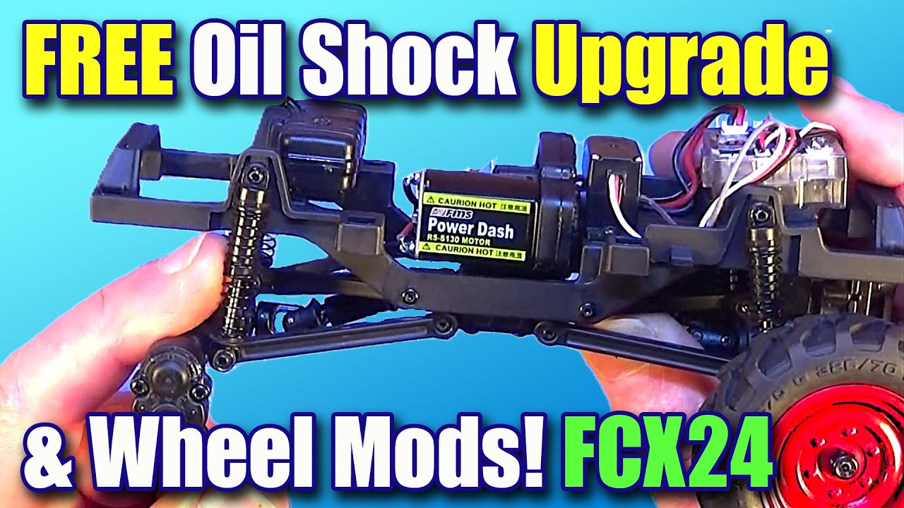 How to Mod FCX24 Shocks to Oil for FREE + Wheel Mods! FMS Power Wagon Upgrades