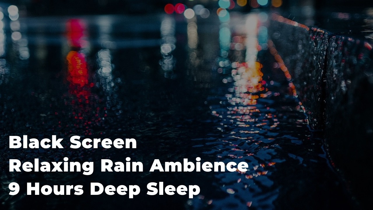 Rain & Thunder Black Screen – 9 Hours for Deep Sleep | Insomnia Relief Storm Sounds 🌧️⚡