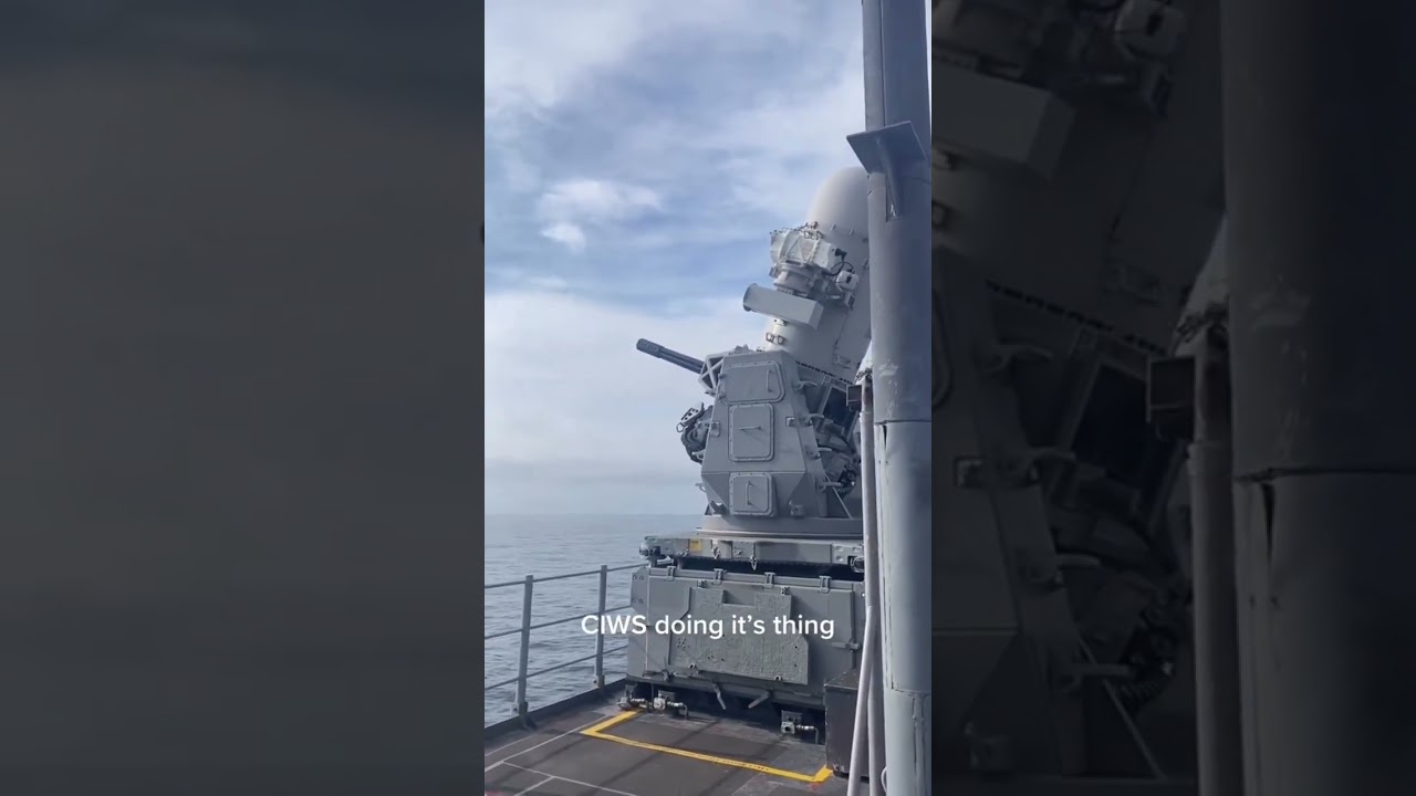 US Navy Phalanx CIWS Firing