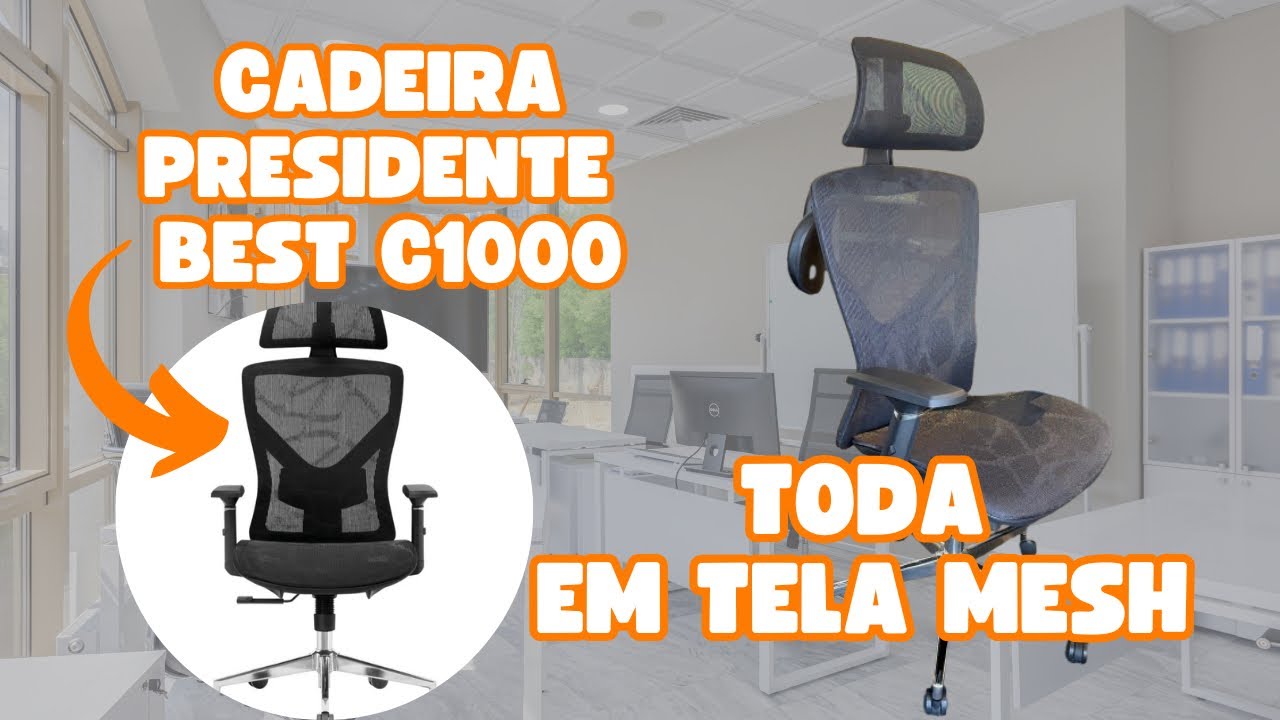 CADEIRA PRESIDENTE TODA EM TELA MESH C1000