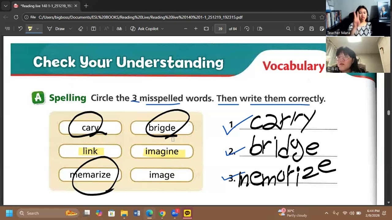 Yu-ri's class on 2 9 2026 Rading Live 140 pp. 43-43