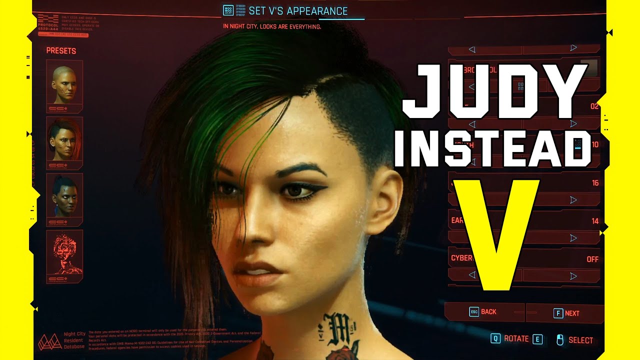 Judy Alvarez Character Creation for 