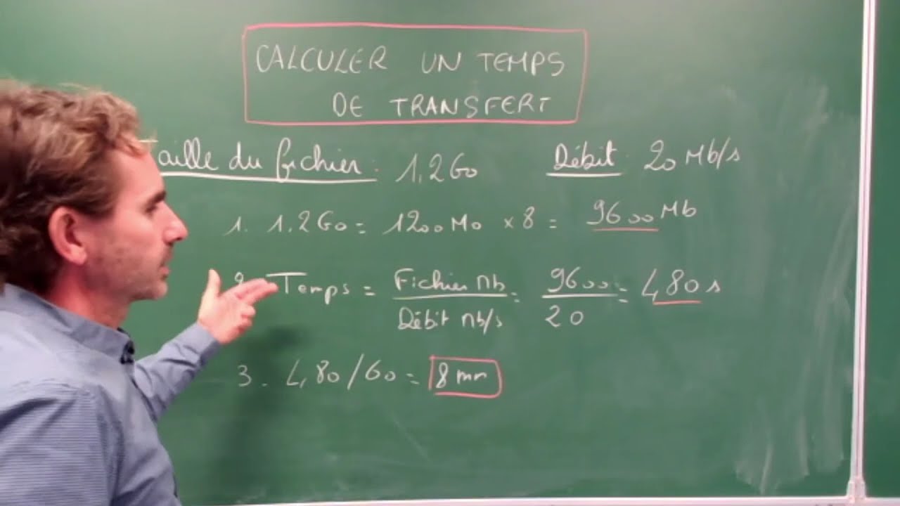 Calcul de temps de t&eacute;l&eacute;chargement cours + exercice