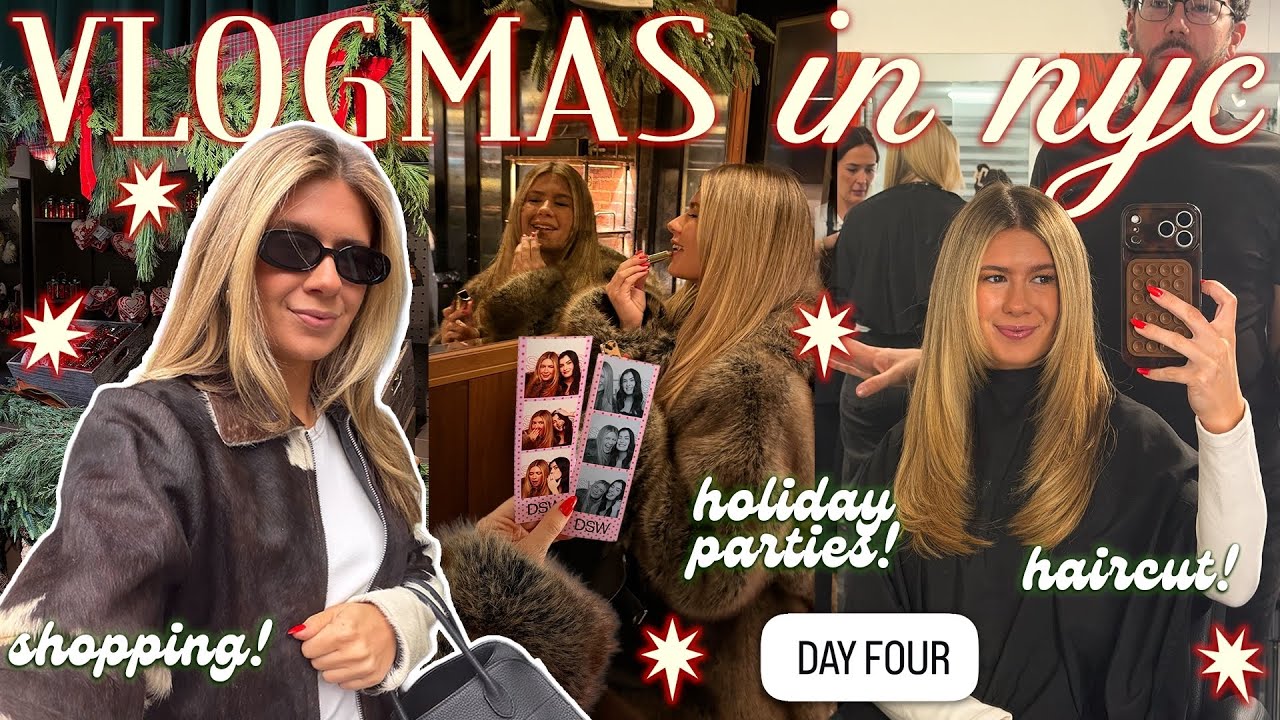 VLOGMAS В НЬЮ-ЙОРКЕ, ДЕНЬ 4 ♥️🦌 Шопинг в Сохо, стрижка, праздничные вечеринки, омела