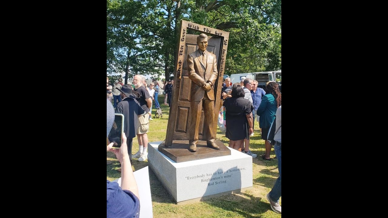 Rod Serling; commemorative Statue; dedicated on Sept. 15, 2024, in Recreation Park, Binghamton, NY