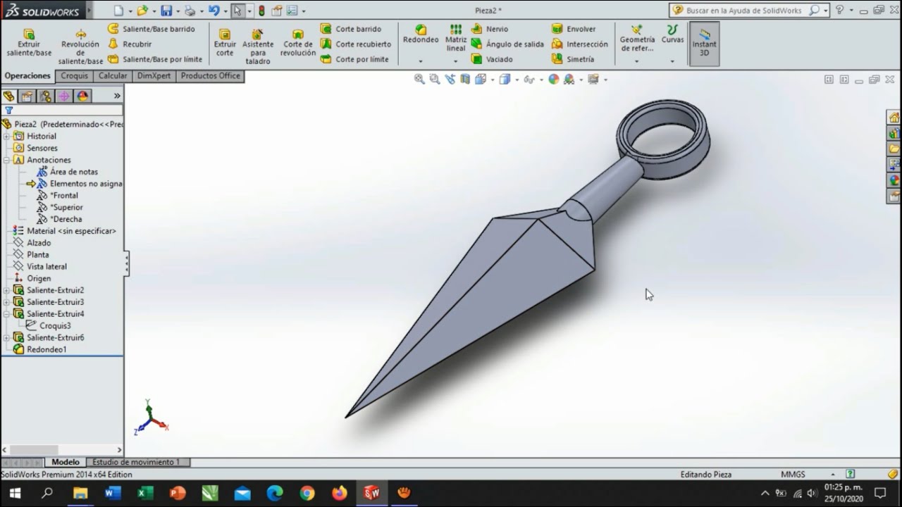 Como Hacer Figuras en Solidwork #3 Kunai XD
