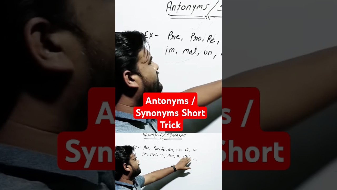 Antonyms / Synonyms Short Trick #ssc #ssccgl #sscchsl #shorts