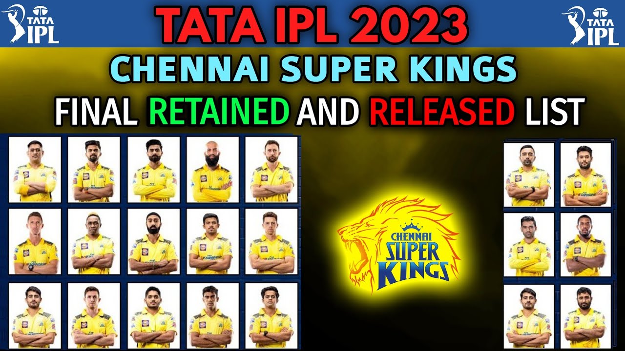 IPL 2023 | Chennai Super Kings Retained And Released Players List | CSK Final Retain & Release List