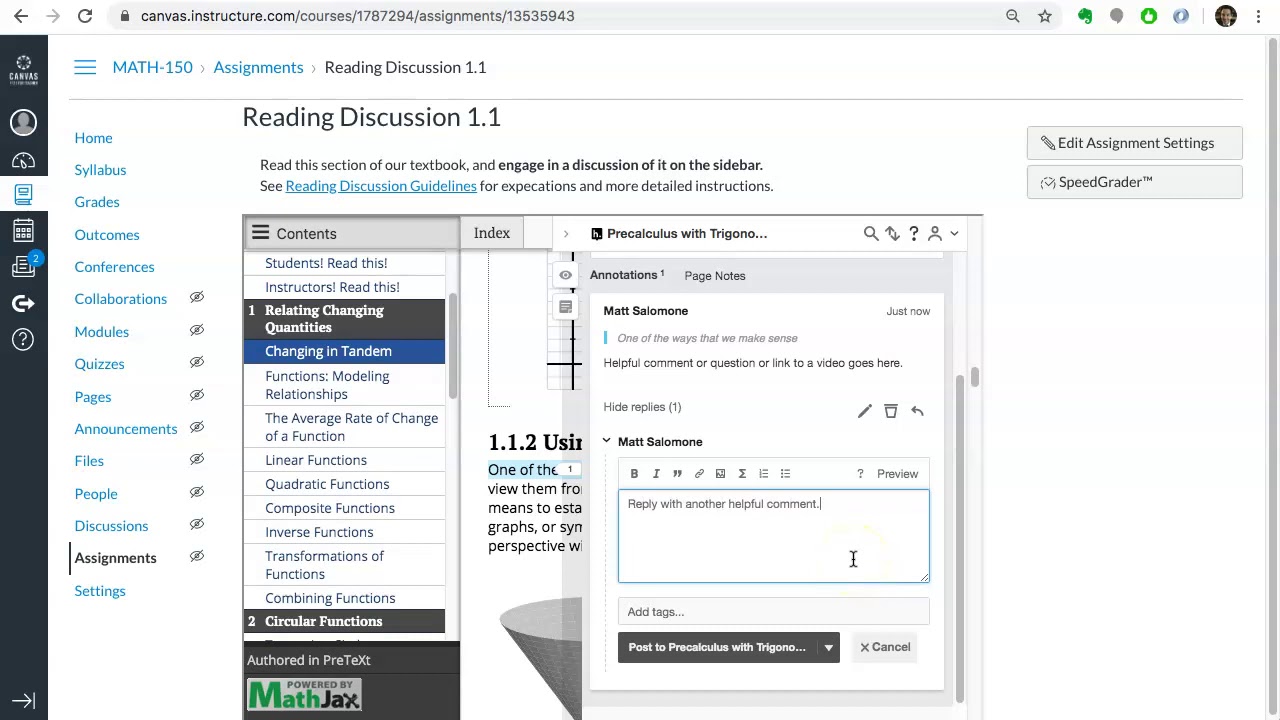 150.0 How to: Reading Discussion Assignments