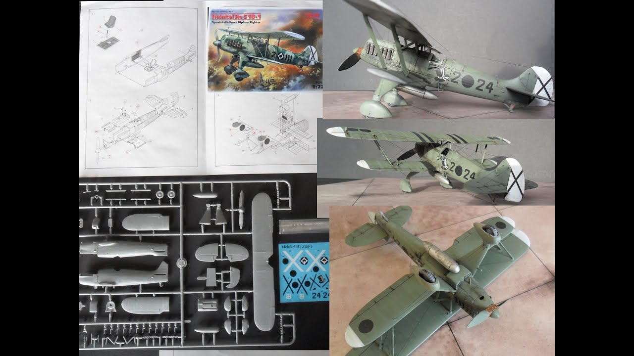 Heinkel He 51 1/72 ICM unboxing and build.