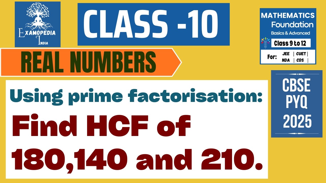 Find HCF by Prime Factorisation | 180, 140 & 210 | Class 10 Real Numbers | CBSE 2026