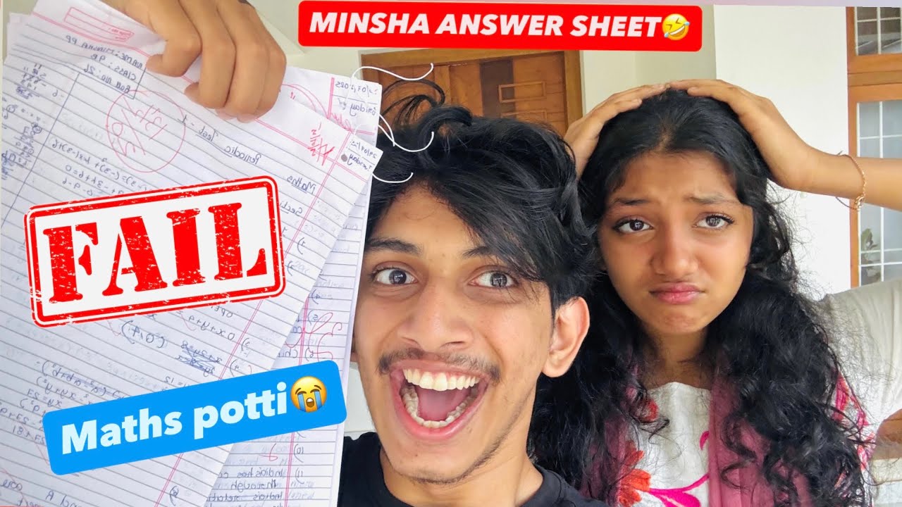 ANSWER paper 🔥 POKKI🤣 | veetil pidchu 😭 answer paper minsha maths potti🤣