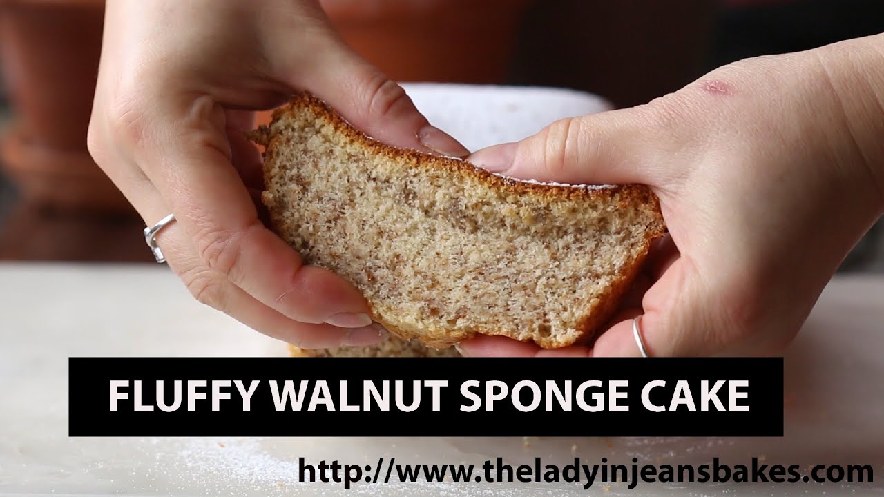 Fluffy walnut sponge cake