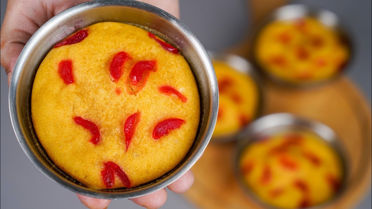 Mango Cake In Katori | Delicious Homemade Mango Cake | Katori Mango Cake Recipe | Without Oven