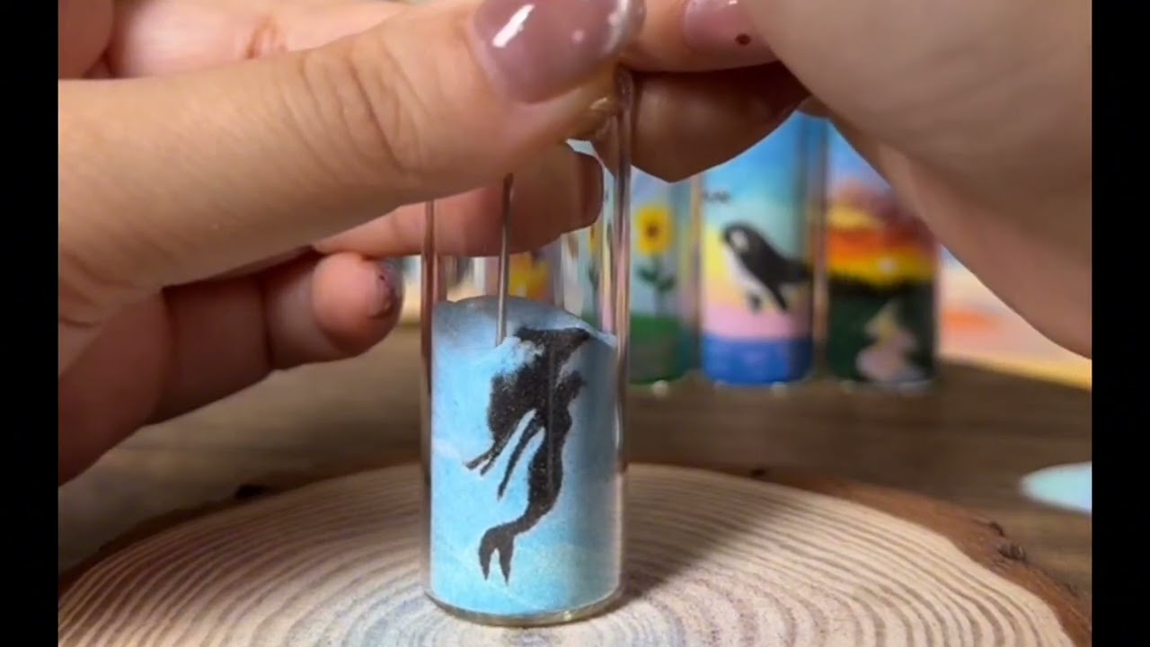 "Moonlight Mermaid in a Bottle – Sand Art Magic"