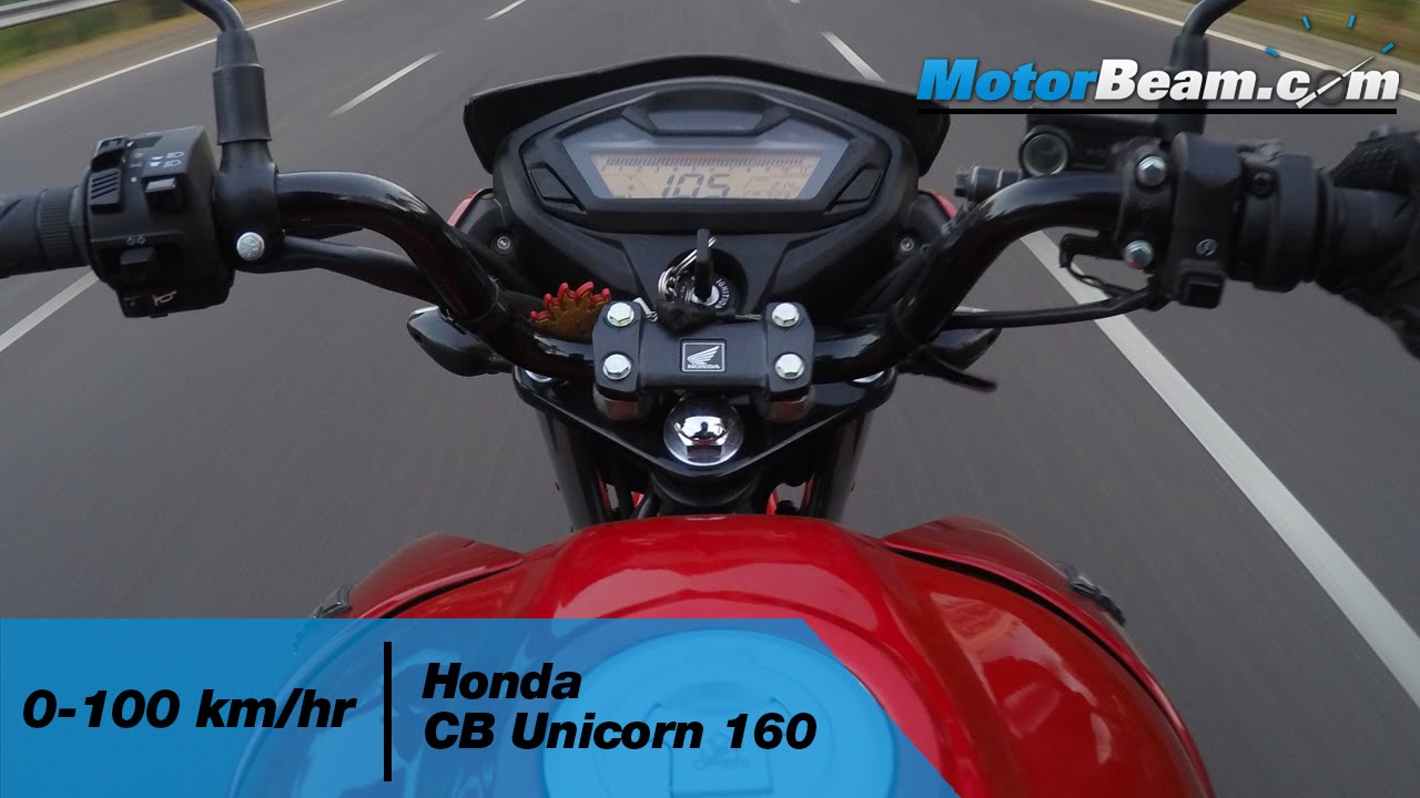 Honda CB Unicorn 160 - 0-100 km/hr & Top Speed - MotorBeam