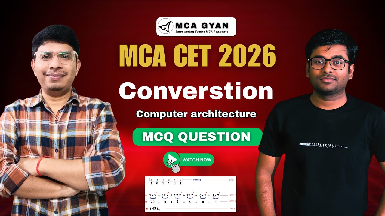 Binary, Decimal, Octal Conversion MCQs | Computer Architecture | MCA Entrance