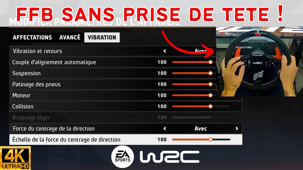 EA Sports WRC : Force Feedback (FFB) réglage simple mais efficace !
