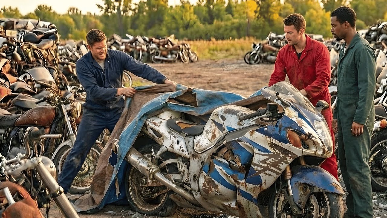 ASMR Motorcycle Restoration  Abandoned 1999 White Suzuki Hayabusa GSX1300R Full Rebuild to Brand New
