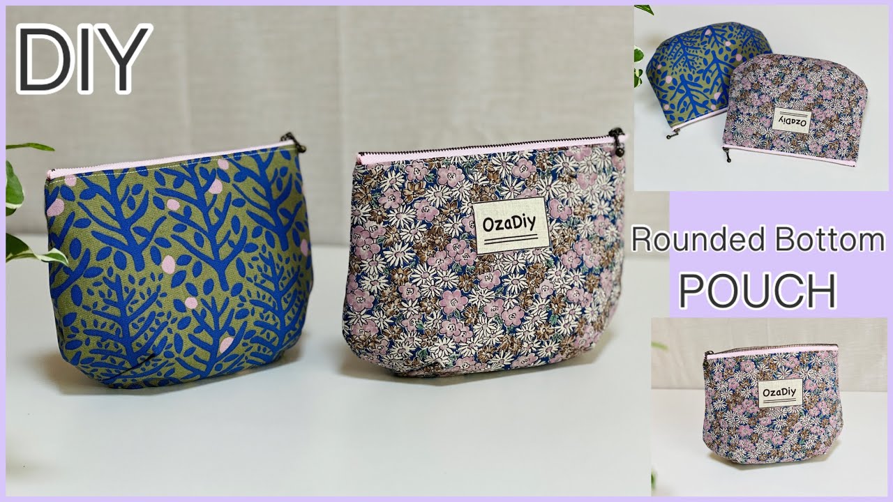 ダーツ入りポーチ作り方, How To Make Rounded Bottom Pouch, Easy Sewing Tutorials, diy