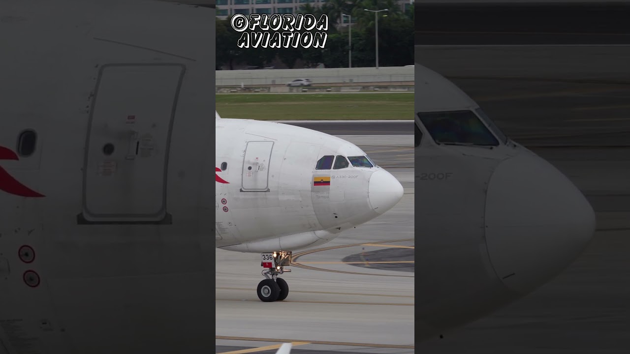 ✈️ Airbus A330 Cargo Freighter Taxi & Cockpit Closeup at Miami Int&rsquo;l Airport | Plane Spotting in 4K