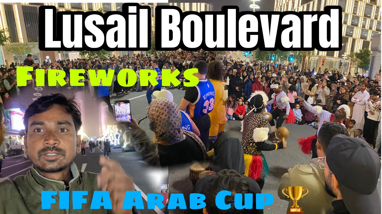 Country of Qatar | celebrate ￼FIFA Arab Cup 🏆2025 🔥Fireworks Lusail Boulevard
