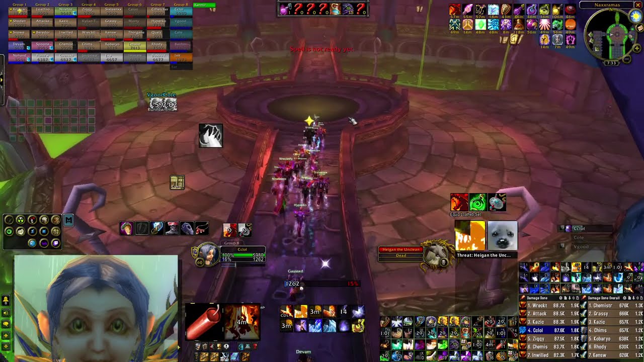 [B R I C K E D] Naxxramas Speedrun WORLD RECORD 42:42 Mage PoV Cclol (Beaten)