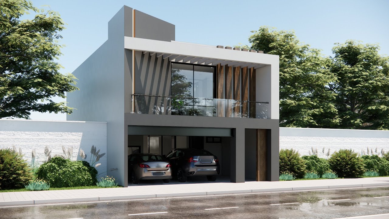PLANO DE CASA DE 2 PISOS de 8X16