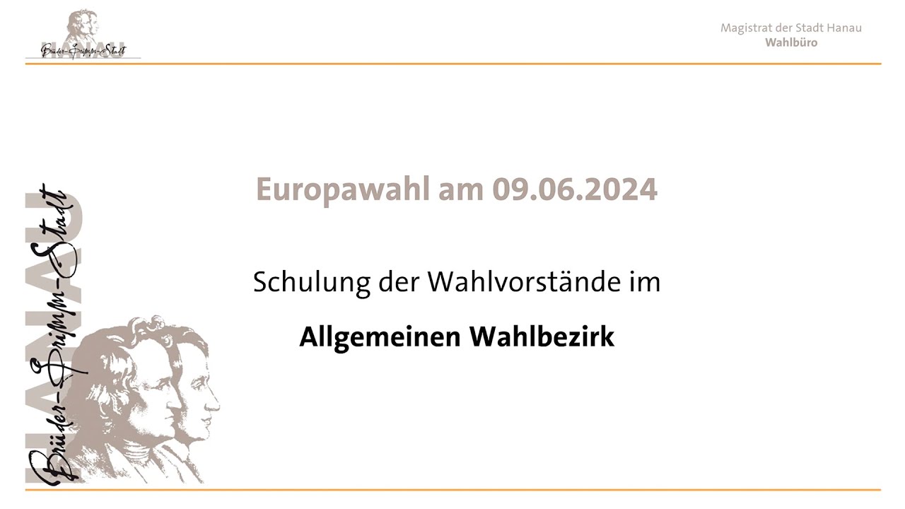 Europawahl 2024 – Onlineschulung der Wahlvorstände im Allgemeinen Wahlbezirk