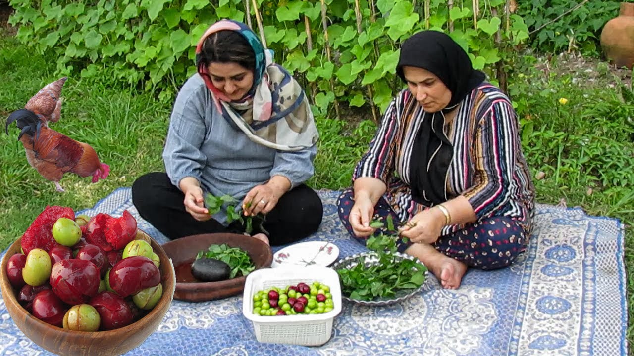 How to Season Green Cherry Plums &ndash; Traditional Village Cooking Day