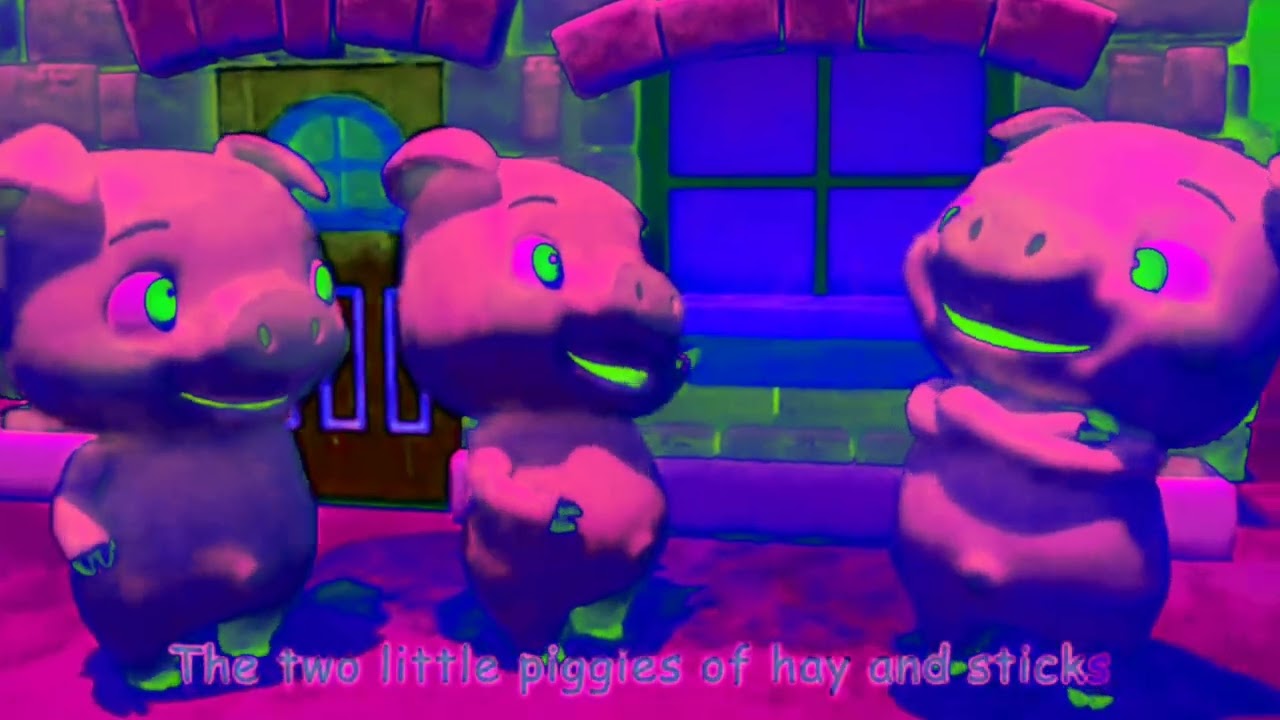 Lesson learn the three little pigs happy together and the wolf is gone