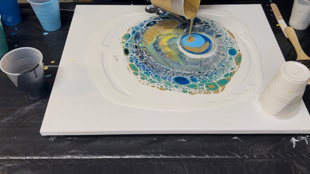 Satisfying Open Cup Acrylic Pour Painting 🎨 | Fluid Art Process