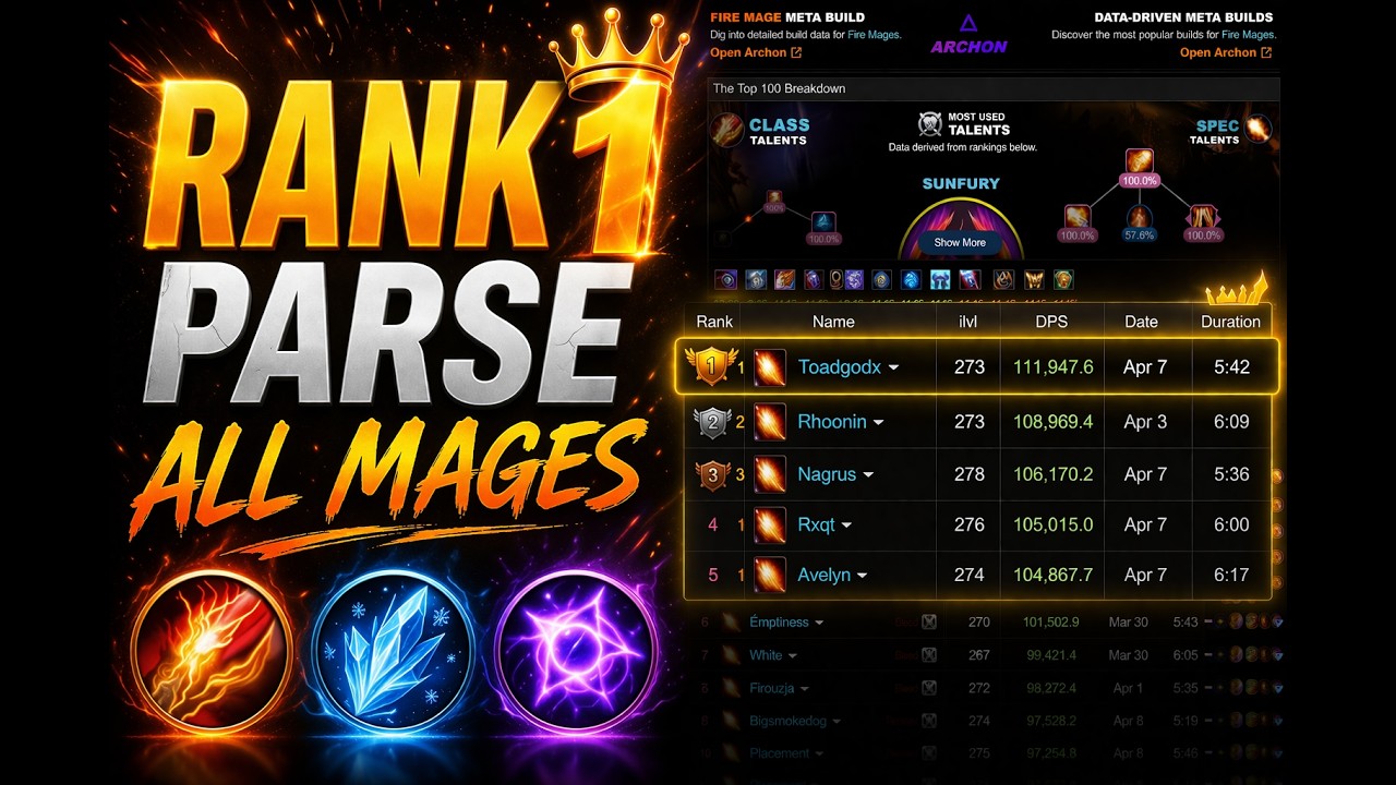 RANK 1 Mythic Vorasius Fire Mage POV (No PI) with Commentary