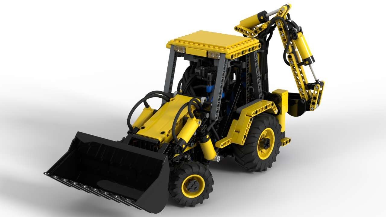 LEGO Pneumatic Backhoe Loader remake of set 8455