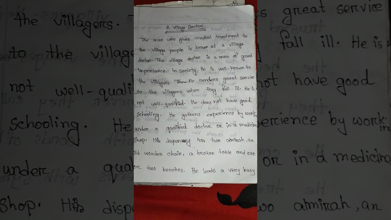 A paragraph about A Village Doctor #paragraph #shorts