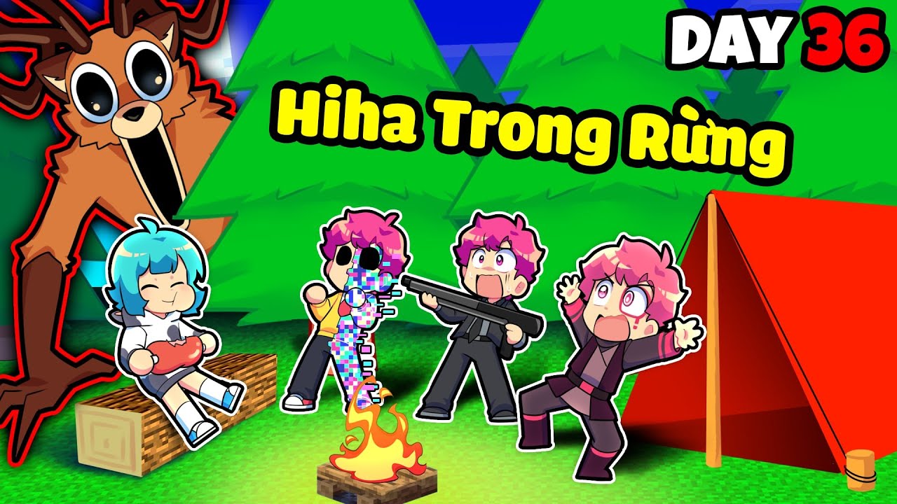 Yummie cùng HIHA AUT 99 ĐÊM TRONG RỪNG trong Minecraft