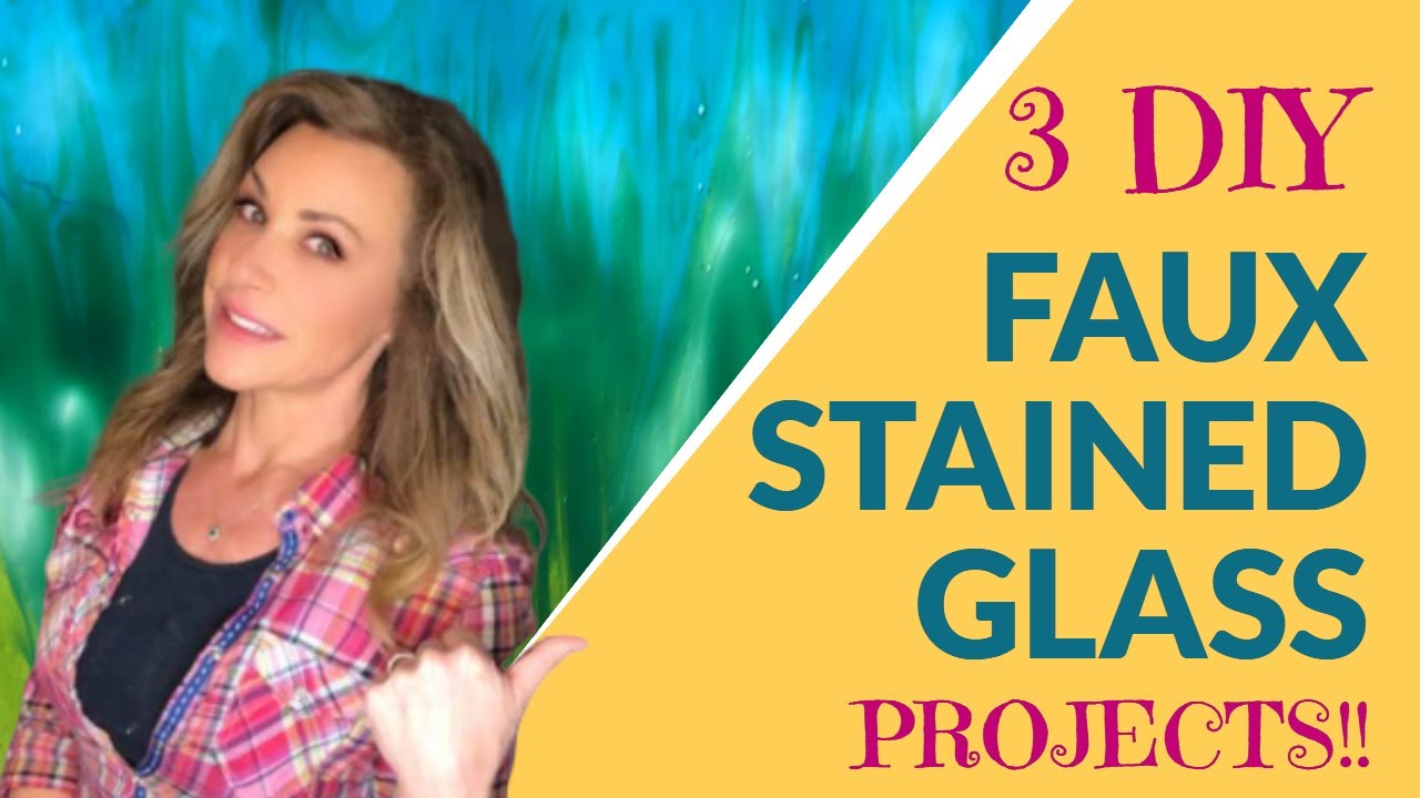Spring DIY  *FAUX STAINED GLASS*   3 Easy Projects!! Added Bonus Ending with 4th Project!!