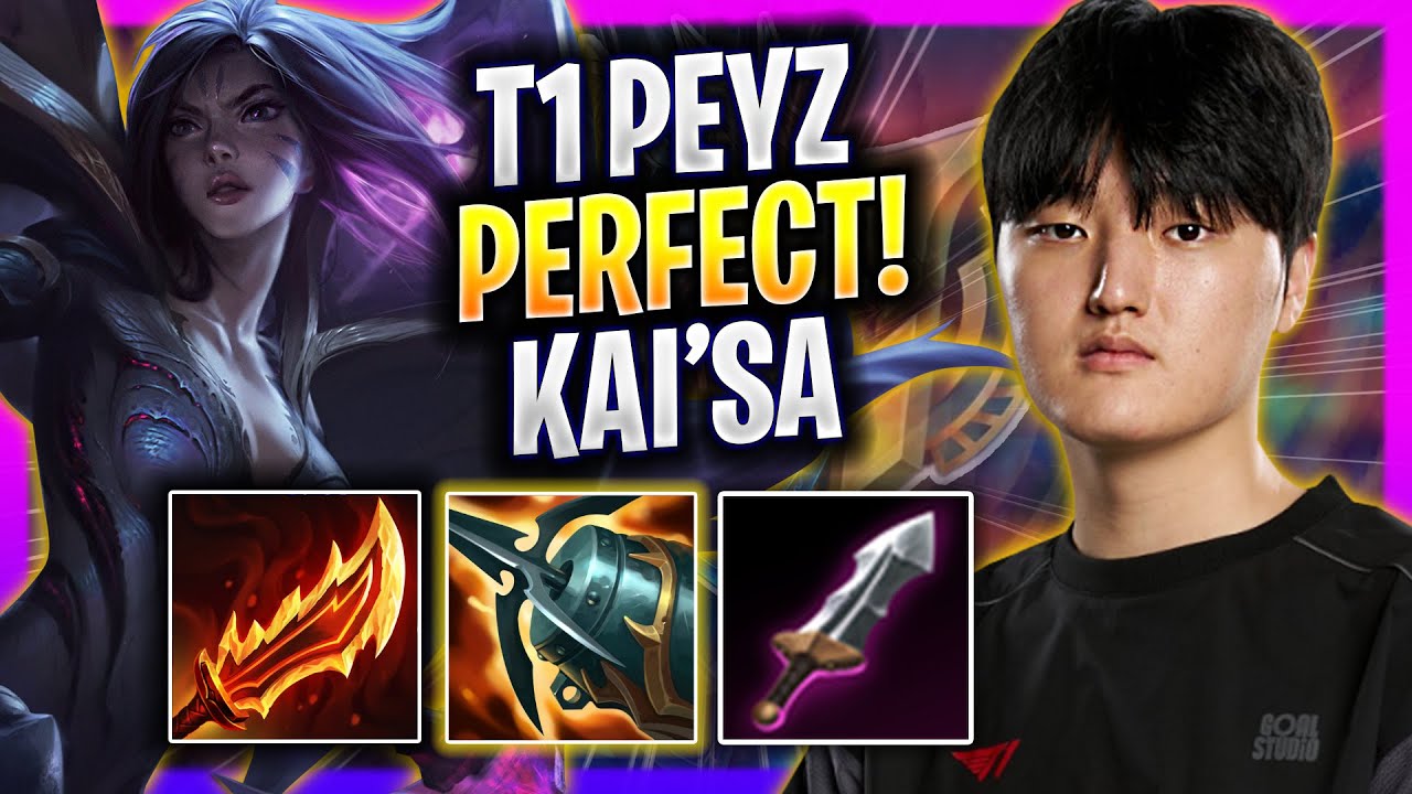 T1 PEYZ PERFECT GAME WITH KAI'SA! - T1 Peyz Plays Kai'sa ADC vs Lucian!