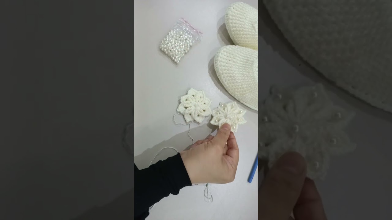 Tığ ile çiçek yapımı ikinci bölüm #crochet #shoes #handmade #cat #moda 