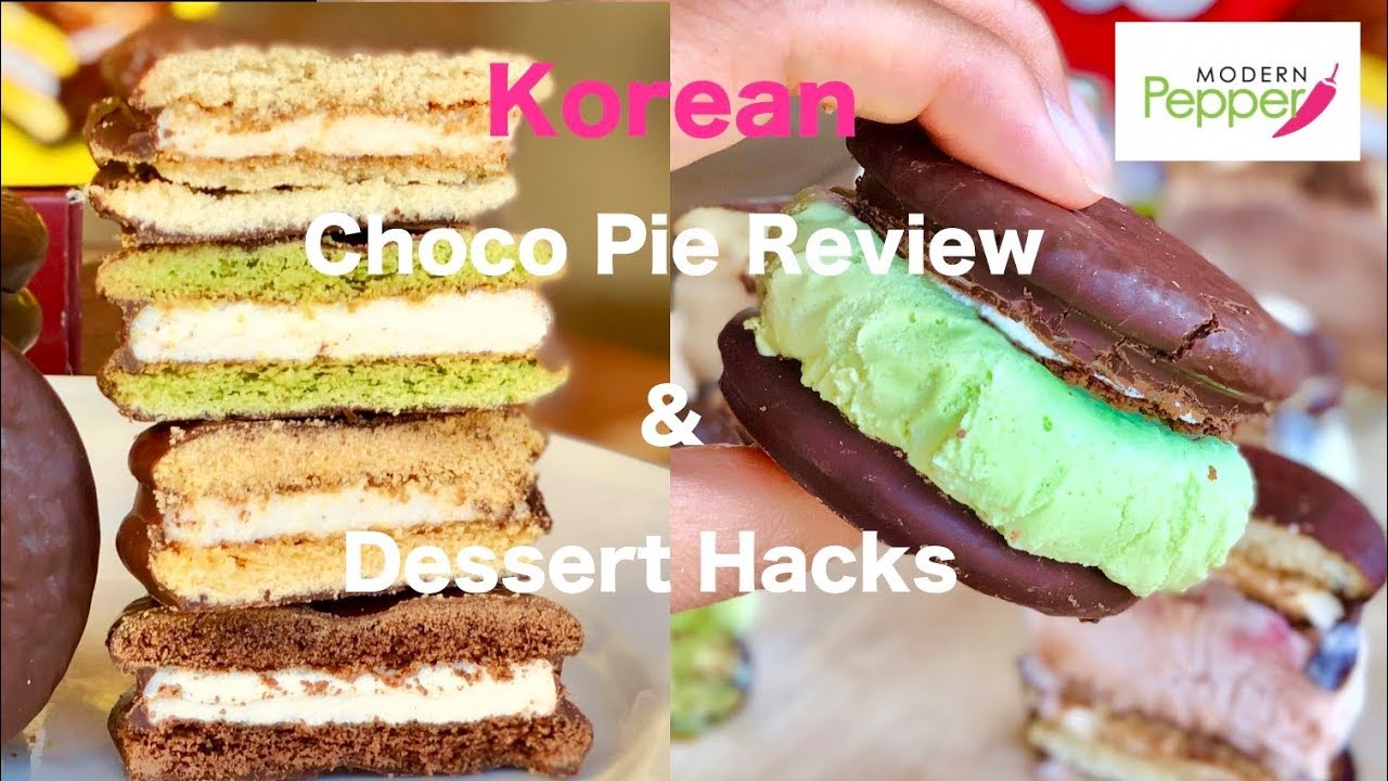 Korean Desserts: Choco Pie (Moon Pies) 4 Flavors Review + [DESSERT HACKS] [ICE CREAM SANDWICH]