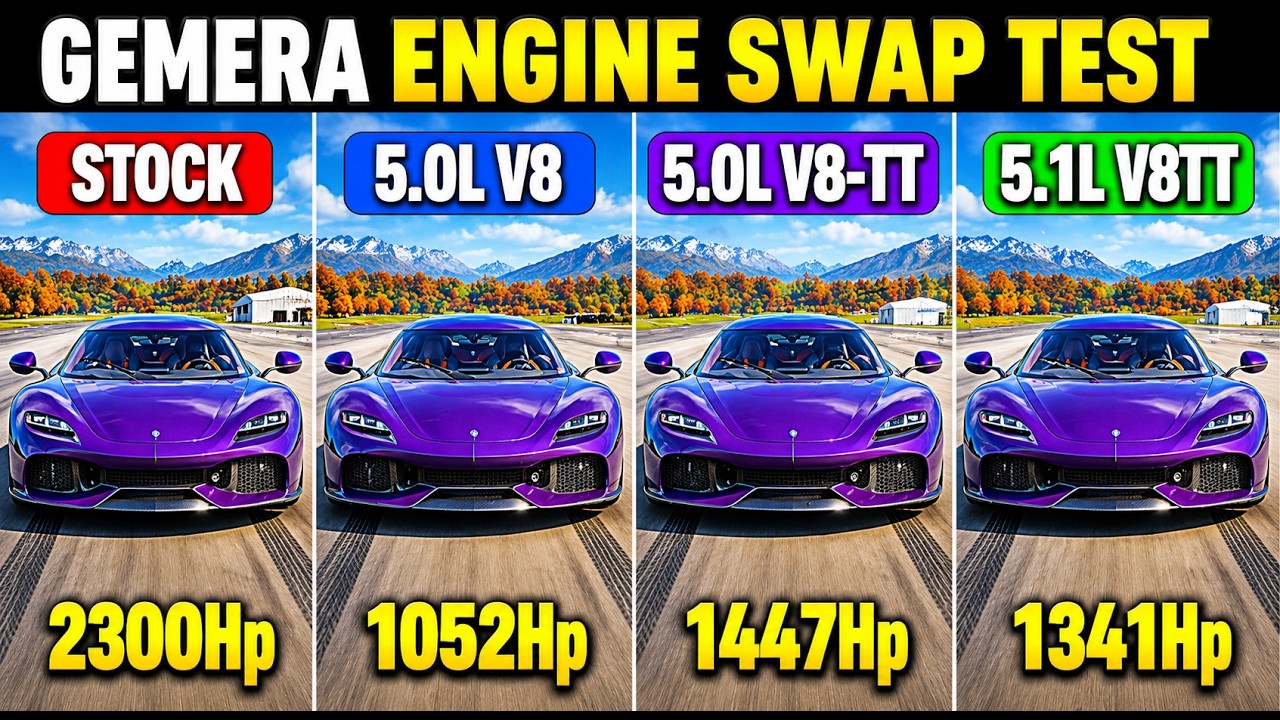 Forza Horizon 6 - 2024 Koenigsegg Gemera | ALL ENGINE SWAPS | Acceleration & Top Speed Test