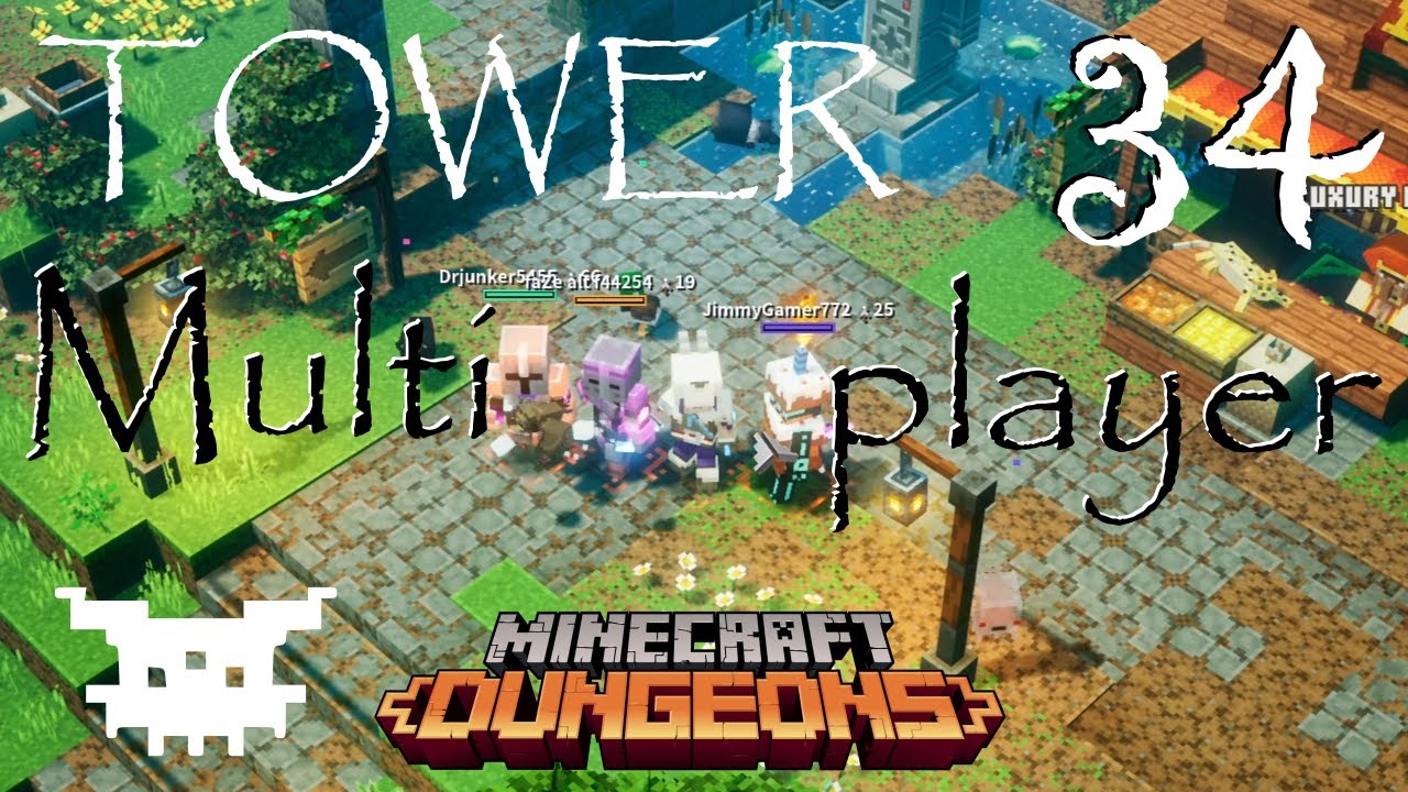 Minecraft Dungeons - 2x Multiplayer Tower 34 (4 people mostly) (Apocalypse) (No Commentary Gameplay)