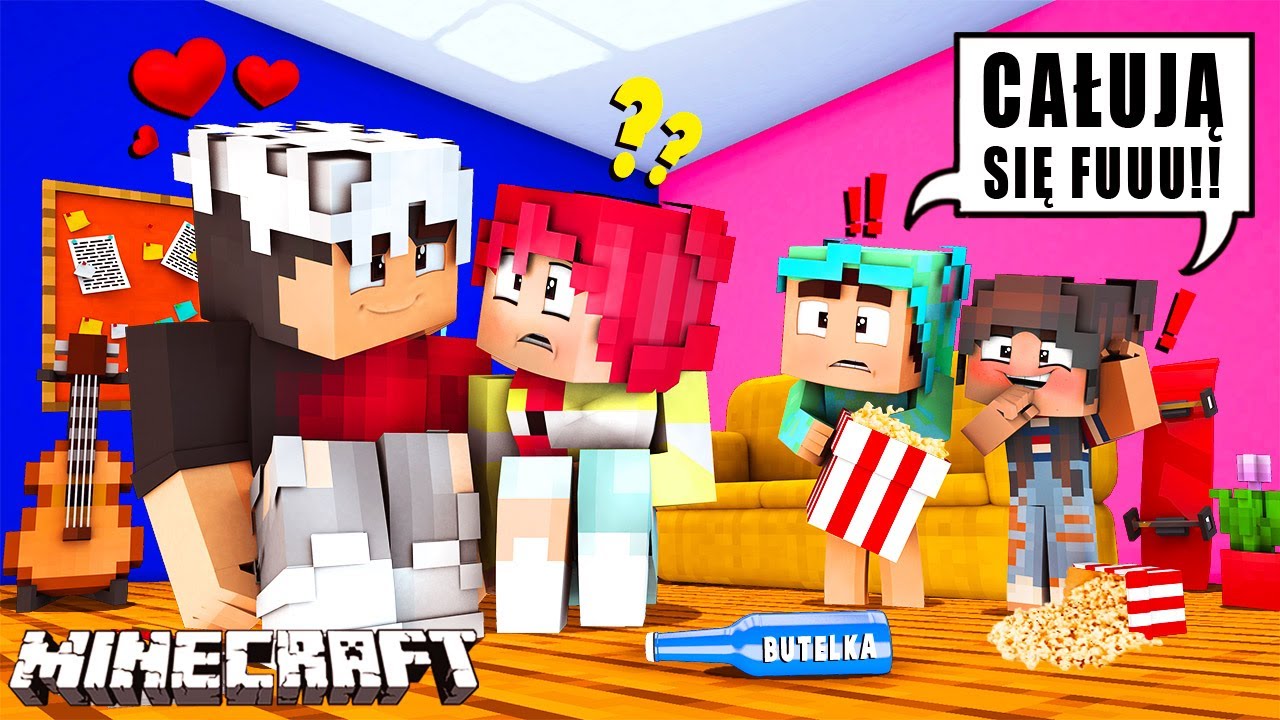 GRAMY W BUTELKĘ na imprezie w WALENTYNKI! - *Kubuś się ZAKOCHAŁ?!* - MINECRAFT RODZINKA