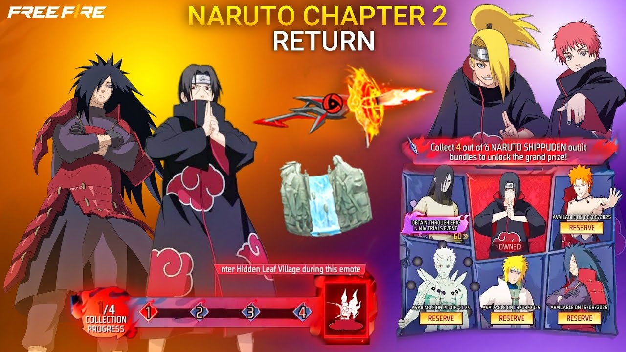 Naruto Chapter 2 Return💥Naruto Return Event Free Fire🤯🥳| Free Fire New Event l FF New Event