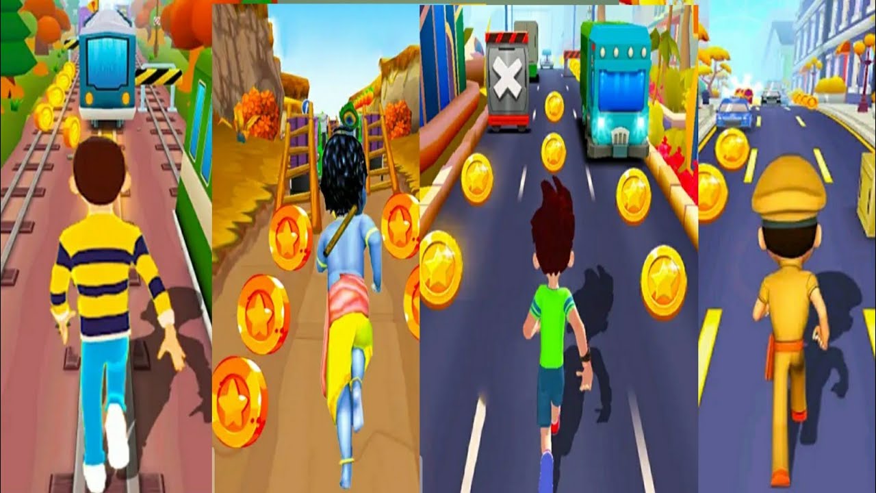 Rudra Subway Bus Endless Run VS Speedo and kicko VS Krishna Little Boy VS Little Singham Cop Subway